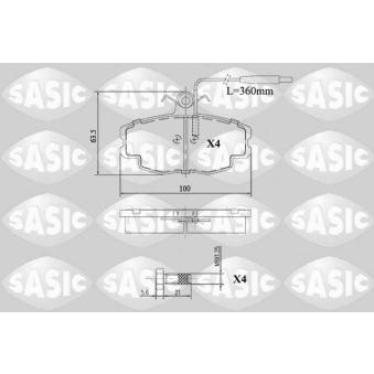 Jeu de 4 plaquettes de frein avant SASIC OEM 95666894