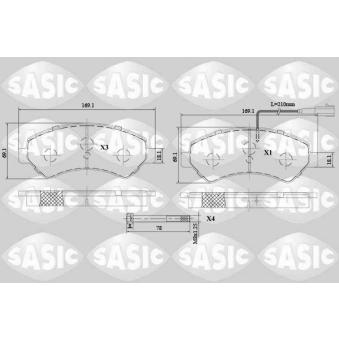 Jeu de 4 plaquettes de frein avant SASIC OEM 425376
