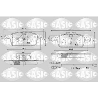 Jeu de 4 plaquettes de frein avant SASIC OEM 1610103580
