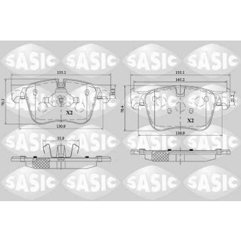 Jeu de 4 plaquettes de frein avant SASIC OEM 1612412380