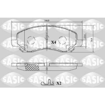 Jeu de 4 plaquettes de frein avant SASIC OEM MN102618