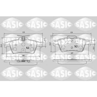 Jeu de 4 plaquettes de frein arrière SASIC OEM 1619790380