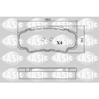 Jeu de 4 plaquettes de frein arrière SASIC OEM 425247