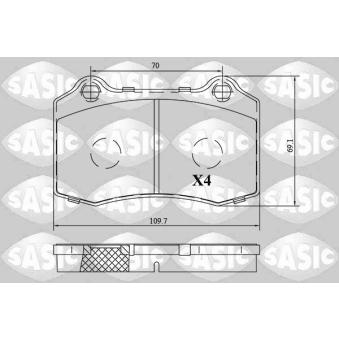 Jeu de 4 plaquettes de frein avant SASIC OEM C2C8361