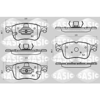 Jeu de 4 plaquettes de frein avant SASIC OEM KTJX612K021AED