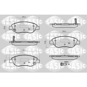 Jeu de 4 plaquettes de frein avant SASIC OEM 77367923