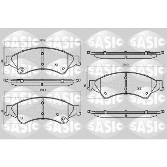 Jeu de 4 plaquettes de frein avant SASIC OEM 1723538
