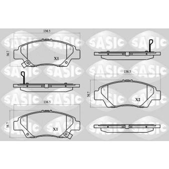 Jeu de 4 plaquettes de frein avant SASIC OEM 45022TF0G00