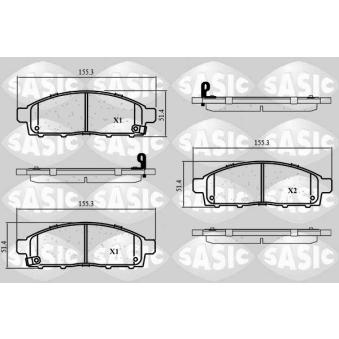 Jeu de 4 plaquettes de frein avant SASIC OEM D1060JX50B
