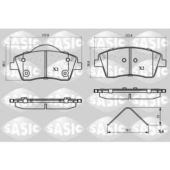 Jeu de 4 plaquettes de frein avant SASIC OEM 32276932
