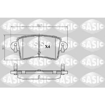 Jeu de 4 plaquettes de frein arrière SASIC OEM 93173182 Jeu de 4 plaquettes de frein arrière SASIC OEM 93173182