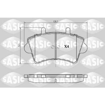 Jeu de 4 plaquettes de frein avant SASIC OEM 9110993