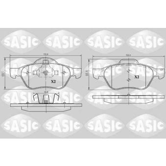 Jeu de 4 plaquettes de frein avant SASIC OEM 7701209808