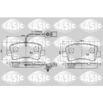 Jeu de 4 plaquettes de frein arrière SASIC 6214021 pour SEAT IBIZA dCi 150 [RWD] - 150cv