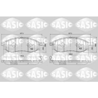 Jeu de 4 plaquettes de frein avant SASIC OEM D10605X00A Jeu de 4 plaquettes de frein avant SASIC OEM D10605X00A