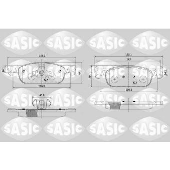 Jeu de 4 plaquettes de frein avant SASIC OEM 410605536R