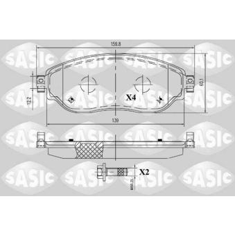Jeu de 4 plaquettes de frein avant SASIC OEM 410601073R