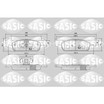 Jeu de 4 plaquettes de frein avant SASIC OEM 410602396R