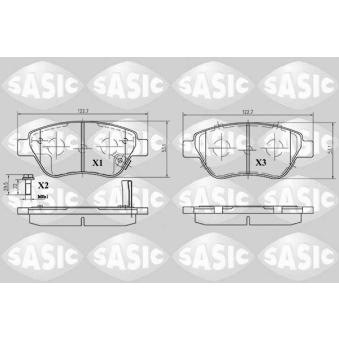Jeu de 4 plaquettes de frein avant SASIC OEM 93191698