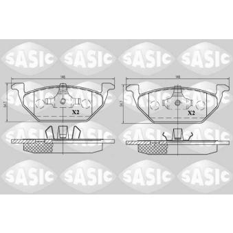 Jeu de 4 plaquettes de frein avant SASIC 6216009 pour PEUGEOT 307 1.0 TSI - 95cv
