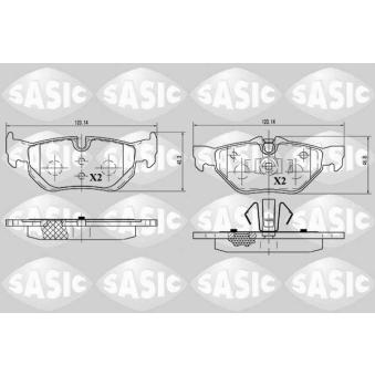 Jeu de 4 plaquettes de frein arrière SASIC OEM 34216774692