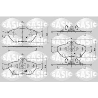 Jeu de 4 plaquettes de frein avant SASIC OEM 044650D050