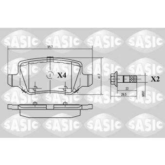 Jeu de 4 plaquettes de frein arrière SASIC OEM A1694201720