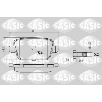 Jeu de 4 plaquettes de frein arrière SASIC OEM 1438867