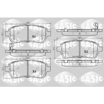 Jeu de 4 plaquettes de frein avant SASIC OEM 04465B1191
