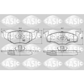 Jeu de 4 plaquettes de frein avant SASIC OEM 6N0698151C
