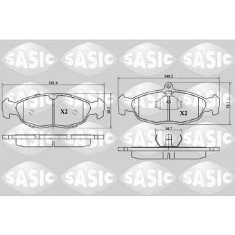 Jeu de 4 plaquettes de frein avant SASIC OEM 90442995