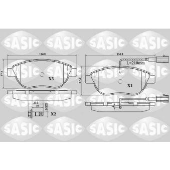 Jeu de 4 plaquettes de frein avant SASIC OEM 77362195 Jeu de 4 plaquettes de frein avant SASIC OEM 77362195