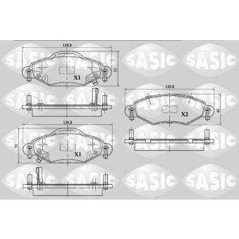 Jeu de 4 plaquettes de frein avant SASIC OEM 04465YZZCR