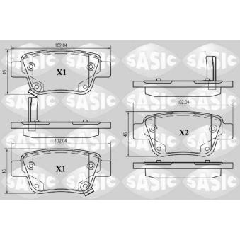 Jeu de 4 plaquettes de frein arrière SASIC OEM 0446605010