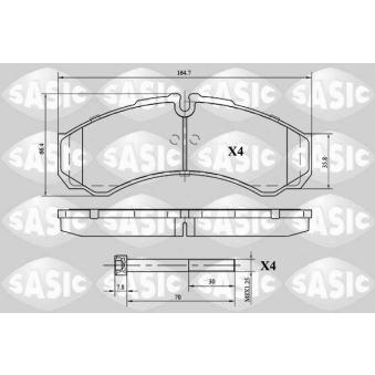 Jeu de 4 plaquettes de frein avant SASIC OEM 2995631 Jeu de 4 plaquettes de frein avant SASIC OEM 2995631
