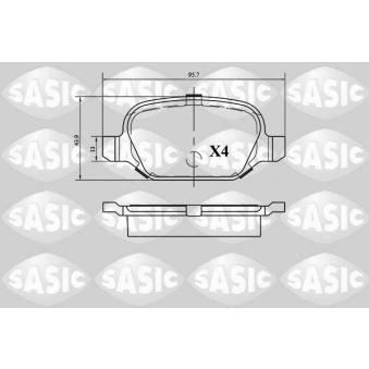 Jeu de 4 plaquettes de frein arrière SASIC OEM 9949332 Jeu de 4 plaquettes de frein arrière SASIC OEM 9949332