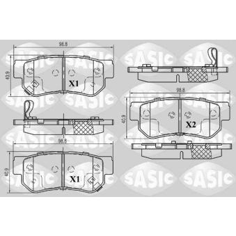 Jeu de 4 plaquettes de frein arrière SASIC OEM 583023KA40