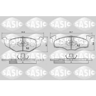 Jeu de 4 plaquettes de frein avant SASIC OEM 140698151B
