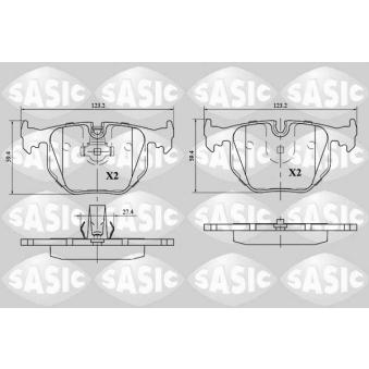 Jeu de 4 plaquettes de frein arrière SASIC OEM 34211163833