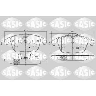 Jeu de 4 plaquettes de frein avant SASIC OEM 6G912K021A2D