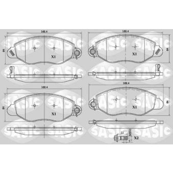 Jeu de 4 plaquettes de frein avant SASIC OEM 4095132