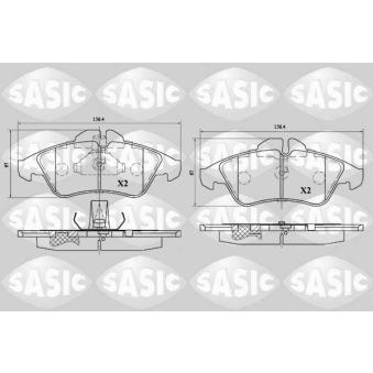 Jeu de 4 plaquettes de frein avant SASIC OEM 9014210610