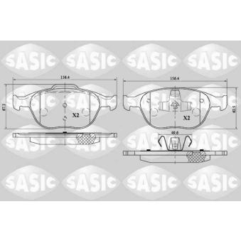 Jeu de 4 plaquettes de frein avant SASIC OEM ME2T1J2K021AA