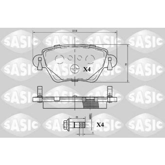 Jeu de 4 plaquettes de frein arrière SASIC OEM 1522070