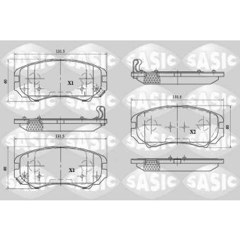 Jeu de 4 plaquettes de frein avant SASIC OEM 581013CA80
