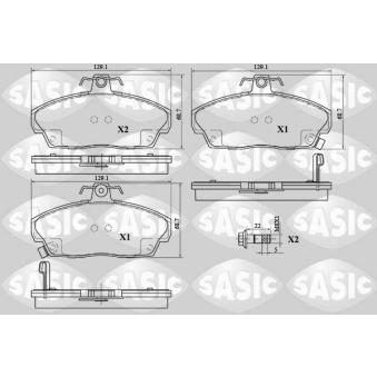 Jeu de 4 plaquettes de frein avant SASIC OEM 45022S6DE01