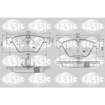Jeu de 4 plaquettes de frein avant SASIC OEM 34112339267
