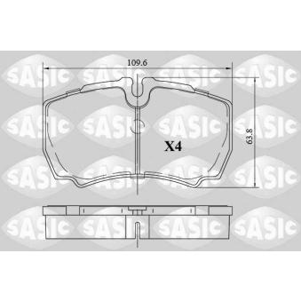 Jeu de 4 plaquettes de frein arrière SASIC OEM 1718023