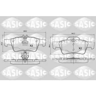 Jeu de 4 plaquettes de frein arrière SASIC OEM A4420442067 Jeu de 4 plaquettes de frein arrière SASIC OEM A4420442067