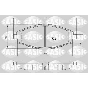 Jeu de 4 plaquettes de frein avant SASIC OEM 96273708